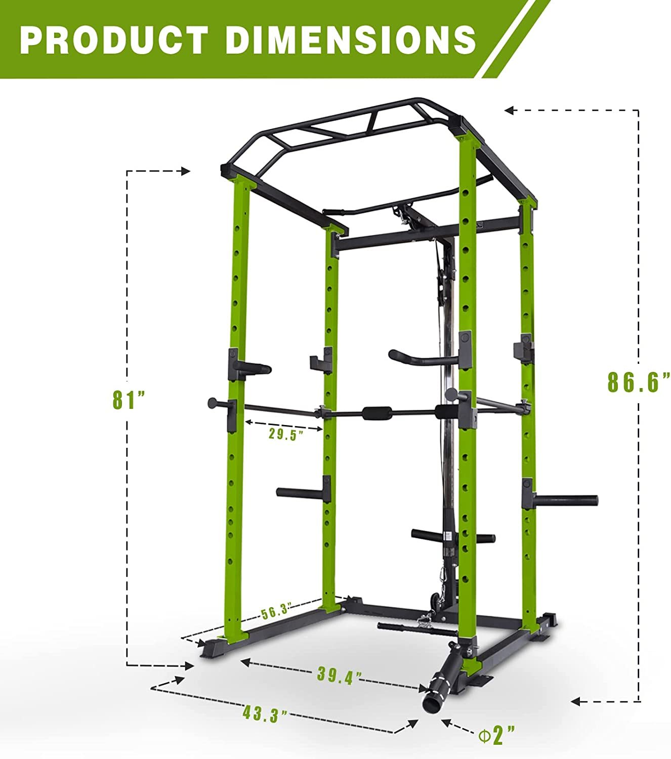 100lb Green Home Gym Set Multi - functional Power Cage - ZenZebar.com100lb Green Home Gym Set Multi - functional Power CageZenZebar.comD0102HQN40V - Green