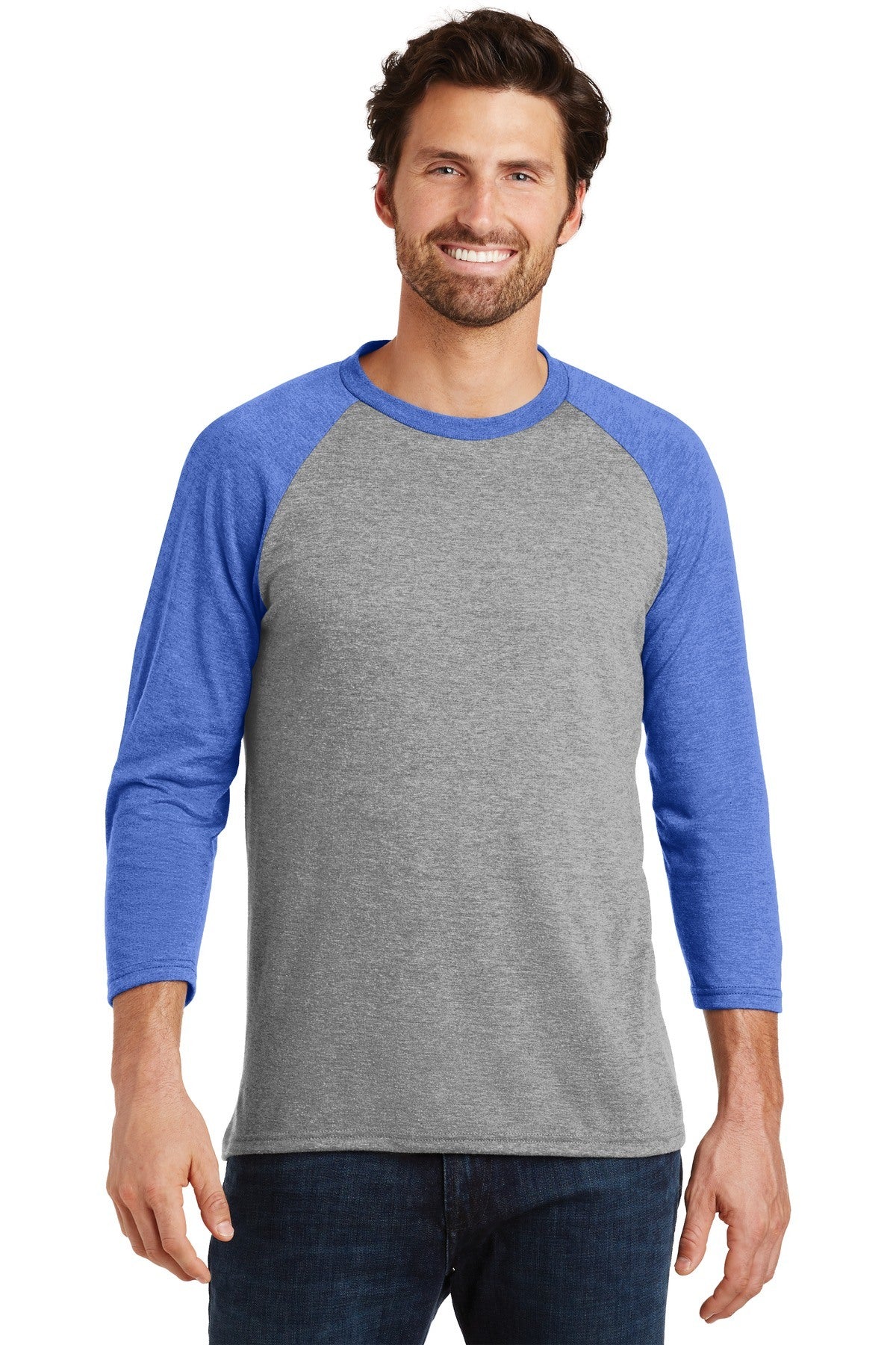 District Perfect Tri 3/4-Sleeve Raglan DM136