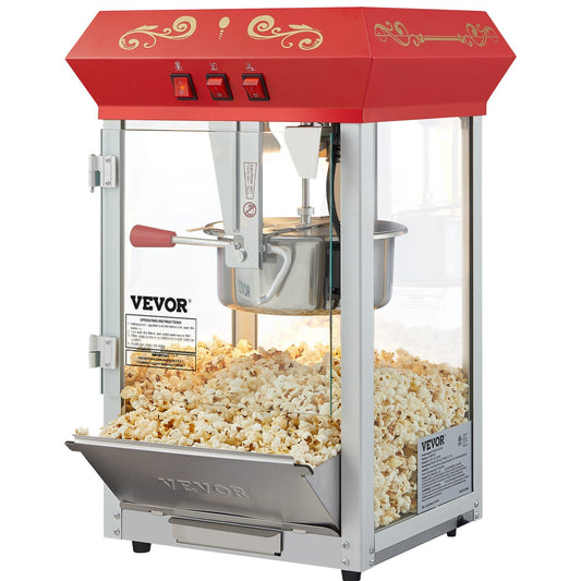 Popcorn Popper Machine 8 Oz Countertop Popcorn Maker 850W 48 Cups Red