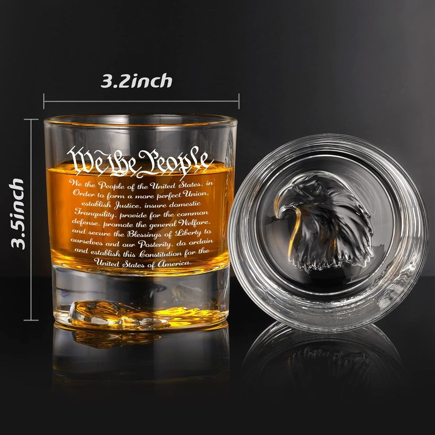 Patriotic Whiskey Decanter Set with 2 Whisky Glasses