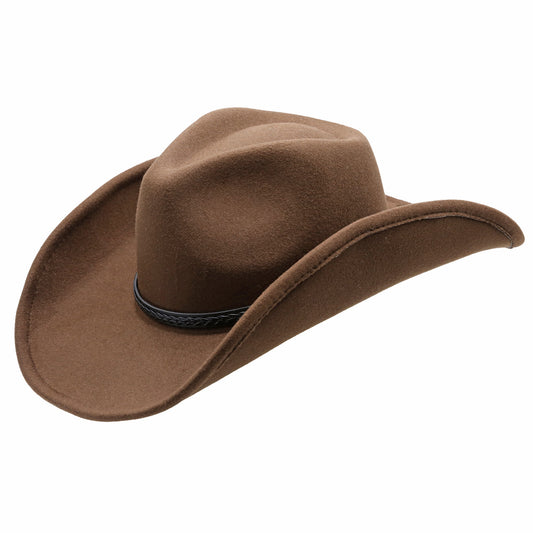 Ultra Felt Faux Leather Band Western Drifter Hat