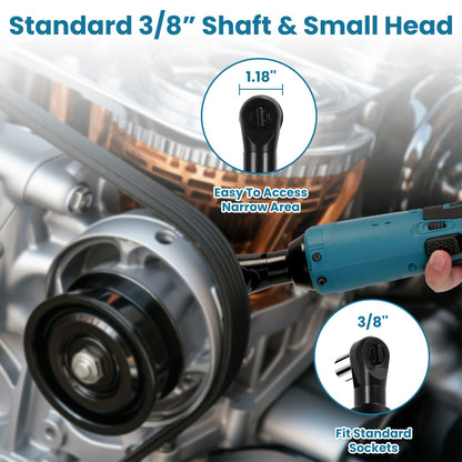 3/8' Cordless Electric Ratchet Wrench Set Right Angle Wrench