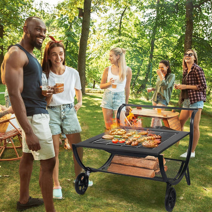 Steel Outdoor Wood Burning Firepit Grill