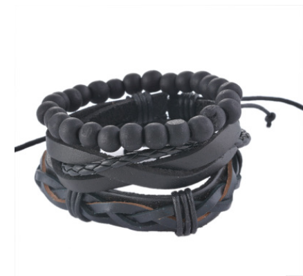 Leather Bracelet Men Multilayer Bead Bracelet Punk Wrap Bracelets for Women Vintage punk Men Jewelry