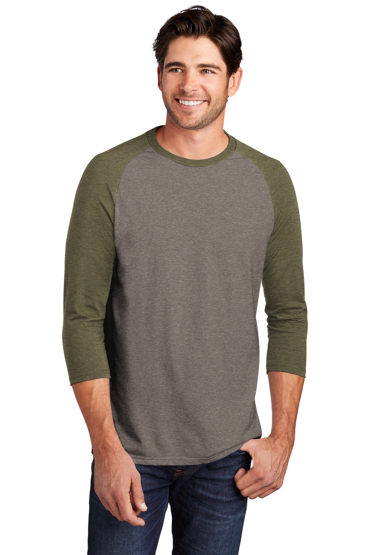 District Perfect Tri 3/4-Sleeve Raglan DM136