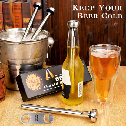 2pc Beer Chiller Sticks with Bottle Opener