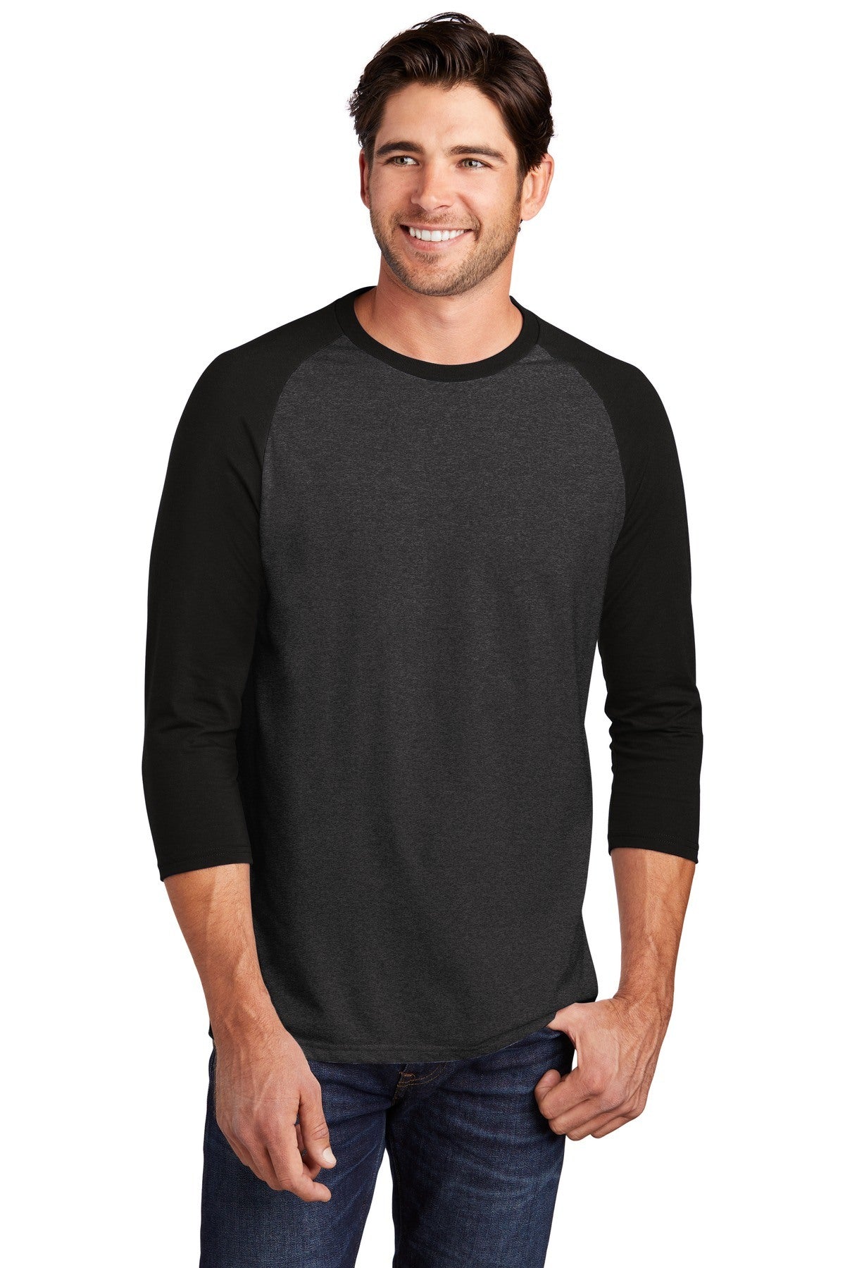 District Perfect Tri 3/4-Sleeve Raglan DM136