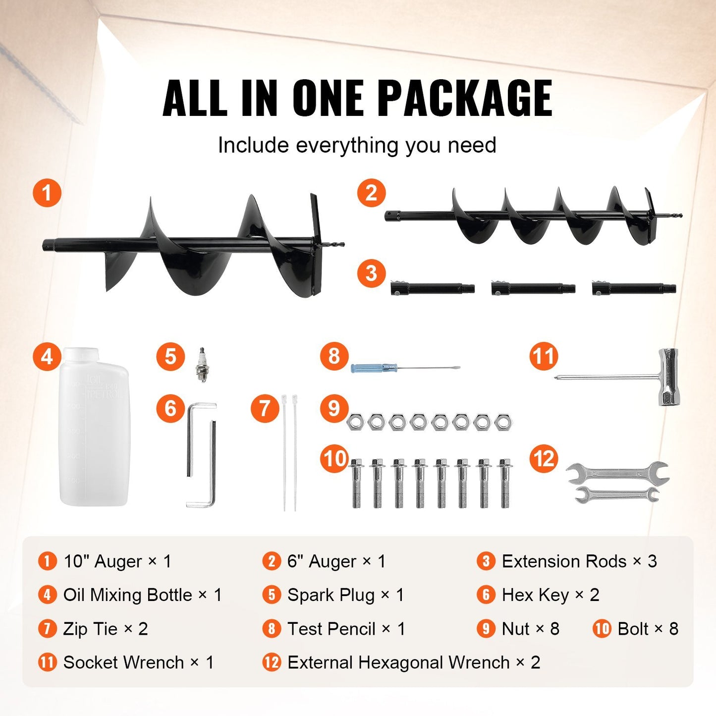 52cc 1450W Gas Auger Post Hole Digger