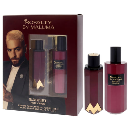 Garnet by Royalty By Maluma for Men - 2 Pc Gift Set 2.5oz EDP Spray, 8oz Body Spray