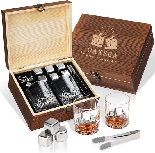 Stainless Steel Whiskey Glasses Stones Bar Set