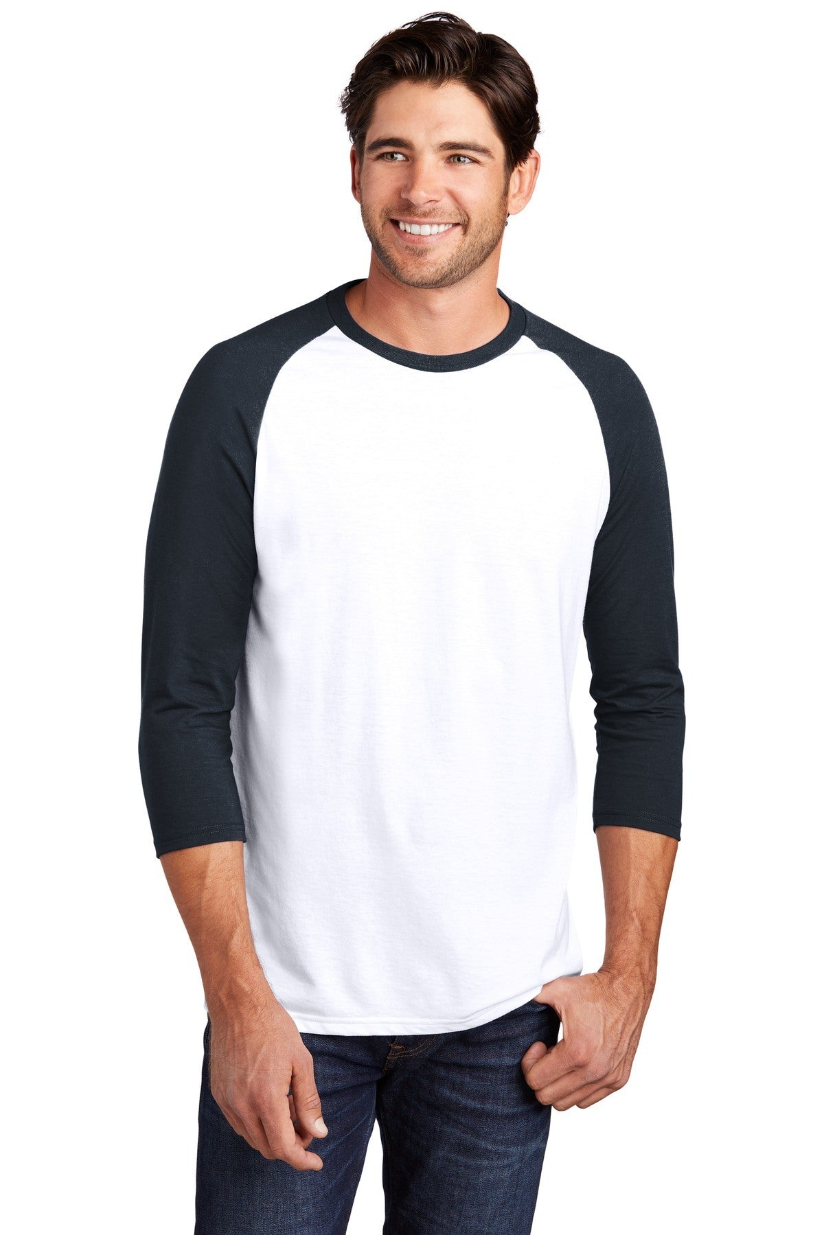 District Perfect Tri 3/4-Sleeve Raglan DM136