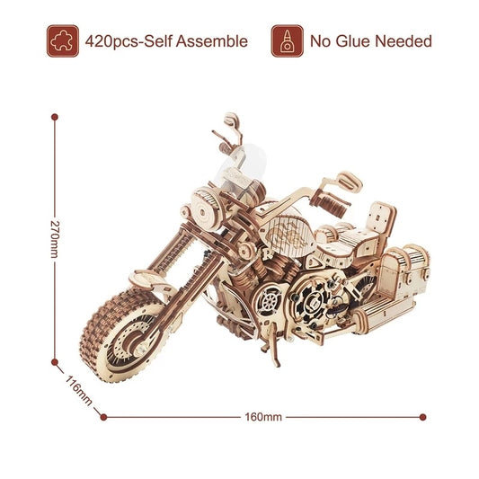 ROKR Cruiser Motorcycle 3D DIY Wooden Model