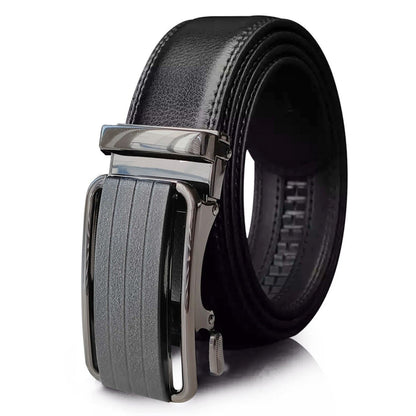 Men's Leather Belt With Slide Buckle Ratchet