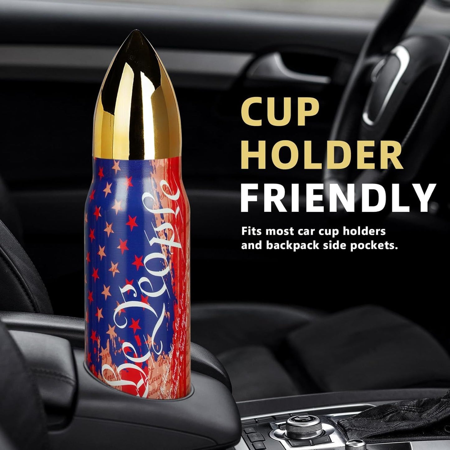 WE THE PEOPLE USA Flag Stainless Steel Bullet Tumbler