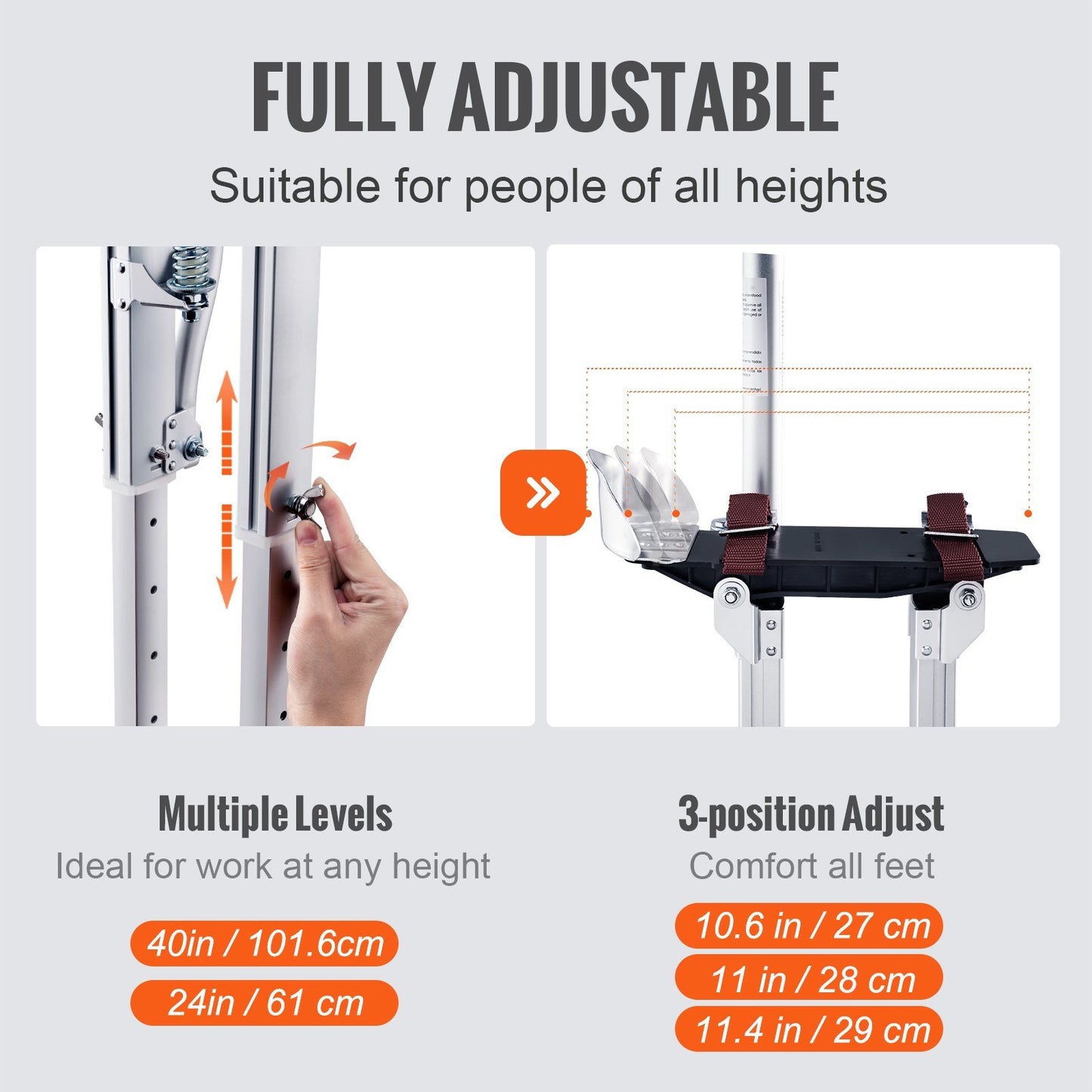 Drywall Stilts Aluminum Tool Stilts 24''-40''