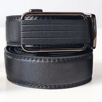 Men's Leather Belt With Slide Buckle Ratchet