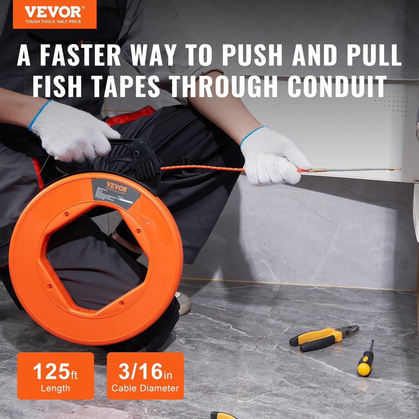 Fish Tape, 125', 3/16"