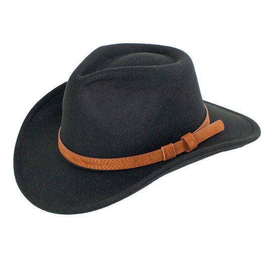 Crusade Felt Leather Western Drifter Cowboy Hat