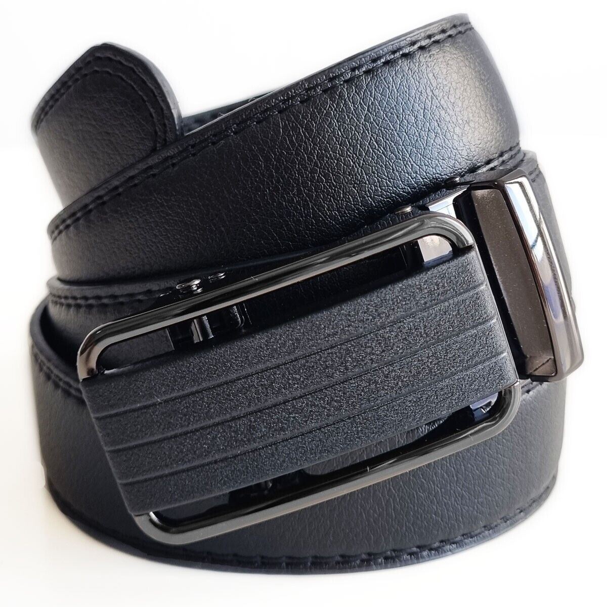 Men's Leather Belt With Slide Buckle Ratchet