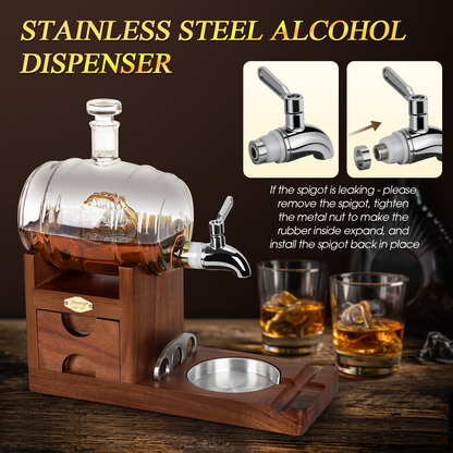 Cigar Ashtray Whiskey Decanter Set