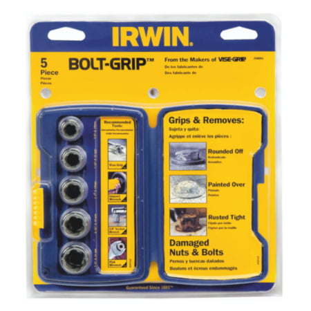 IRWIN BOLT-GRIP Assorted Sizes Steel Bolt Extractor Set 5 pc