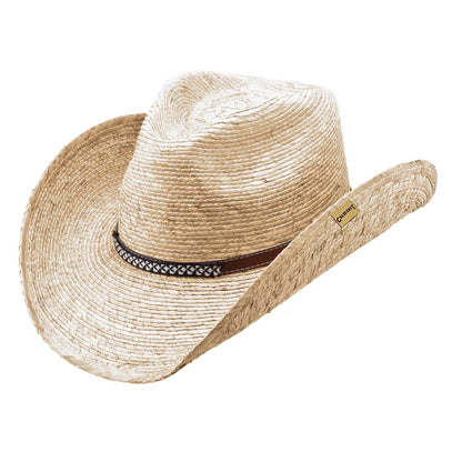 Braun Palm Leaf Western Hat