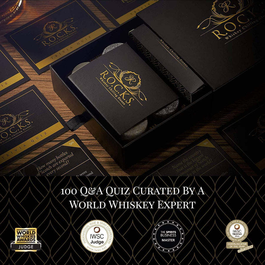 Whiskey Chilling Stones Trivia Quiz Bar Set