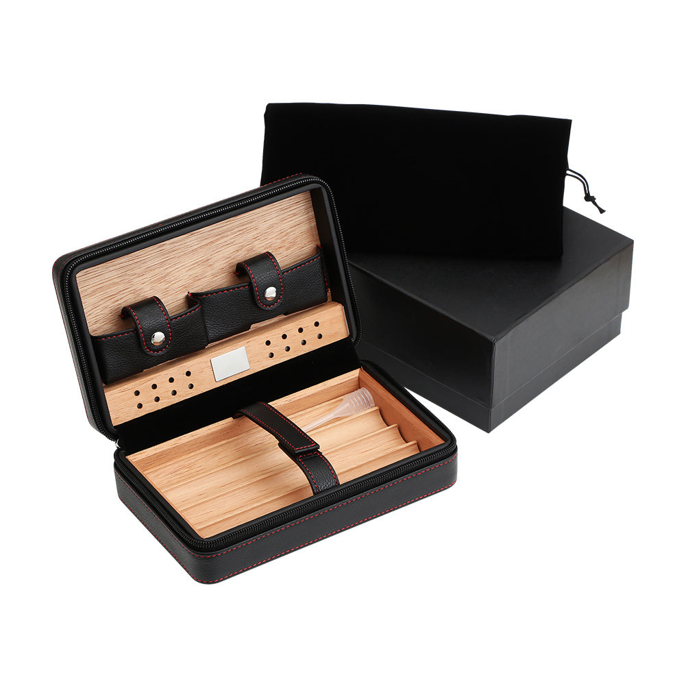 Luxury Cigar Humidor With Lighter Cutter Set