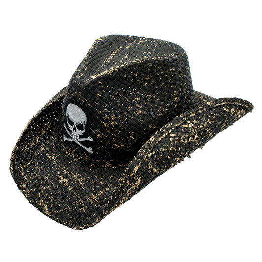 Keith Toyo Straw Skull Crossbones Cowboy Western Drifter Hat