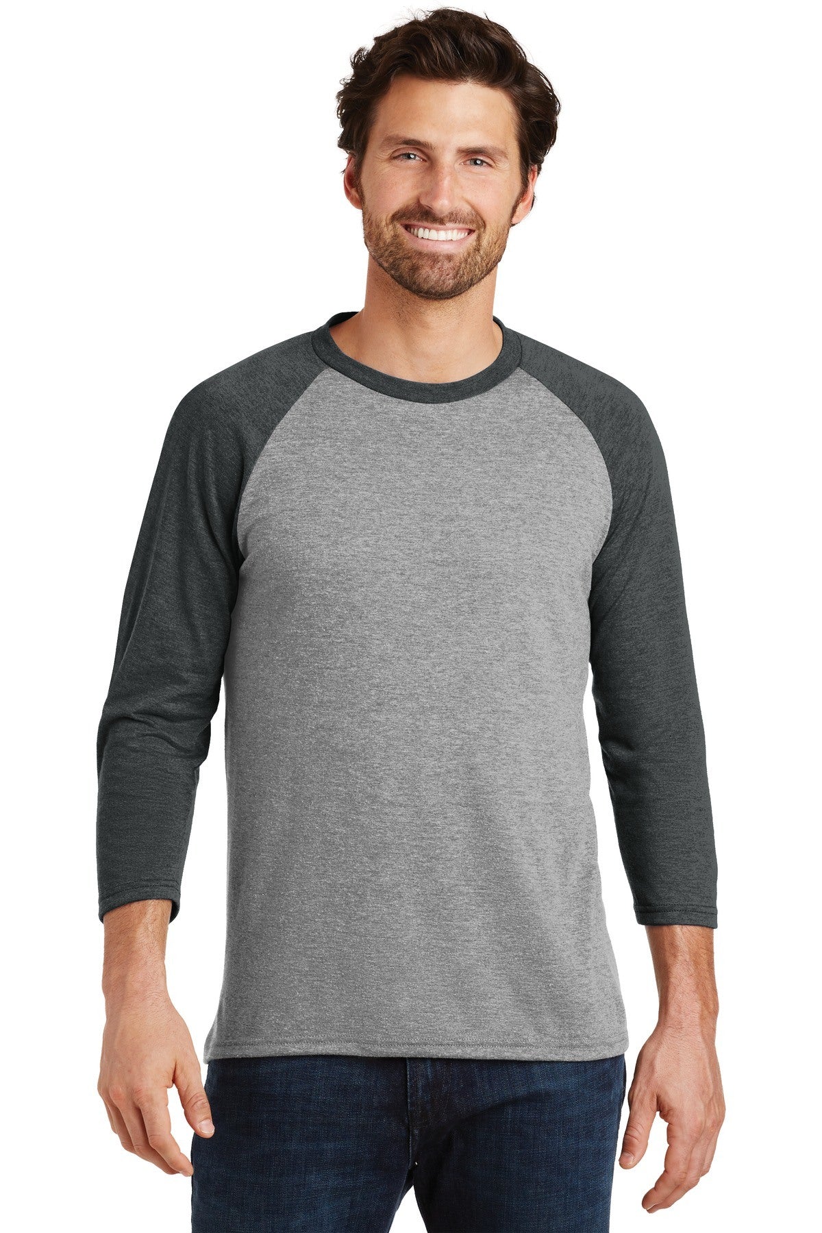 District Perfect Tri 3/4-Sleeve Raglan DM136