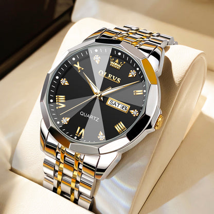 Men's Watch Quartz Waterproof Luminous Stainless Steel Wristwatch