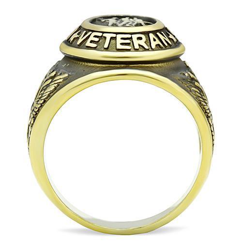 United States Veteran Gold (Ion Plating) Stainless Steel Ring