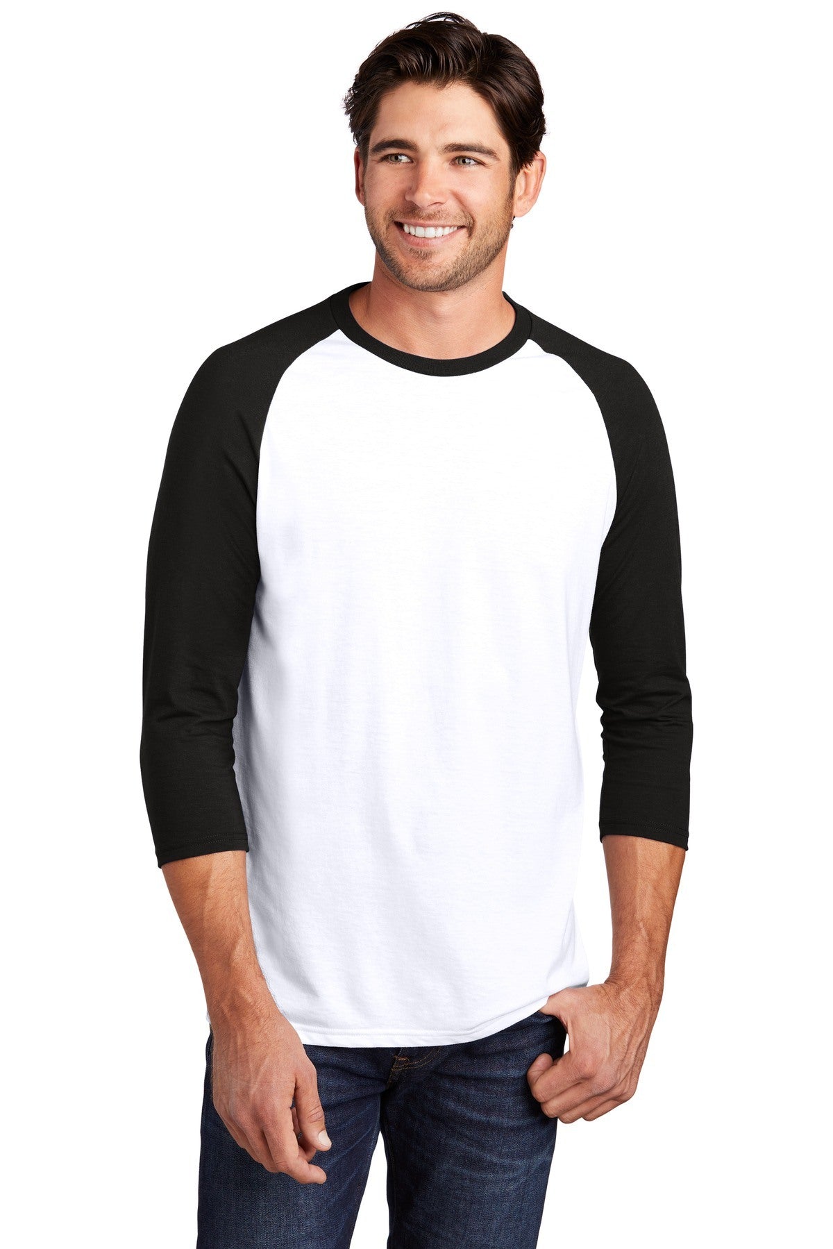 District Perfect Tri 3/4-Sleeve Raglan DM136