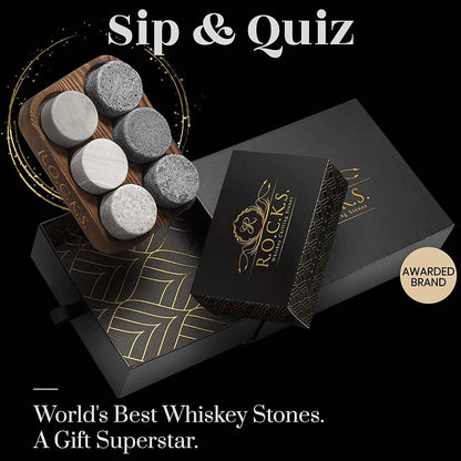 Whiskey Chilling Stones Trivia Quiz Bar Set