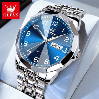 Men's Watch Quartz Waterproof Luminous Stainless Steel Wristwatch