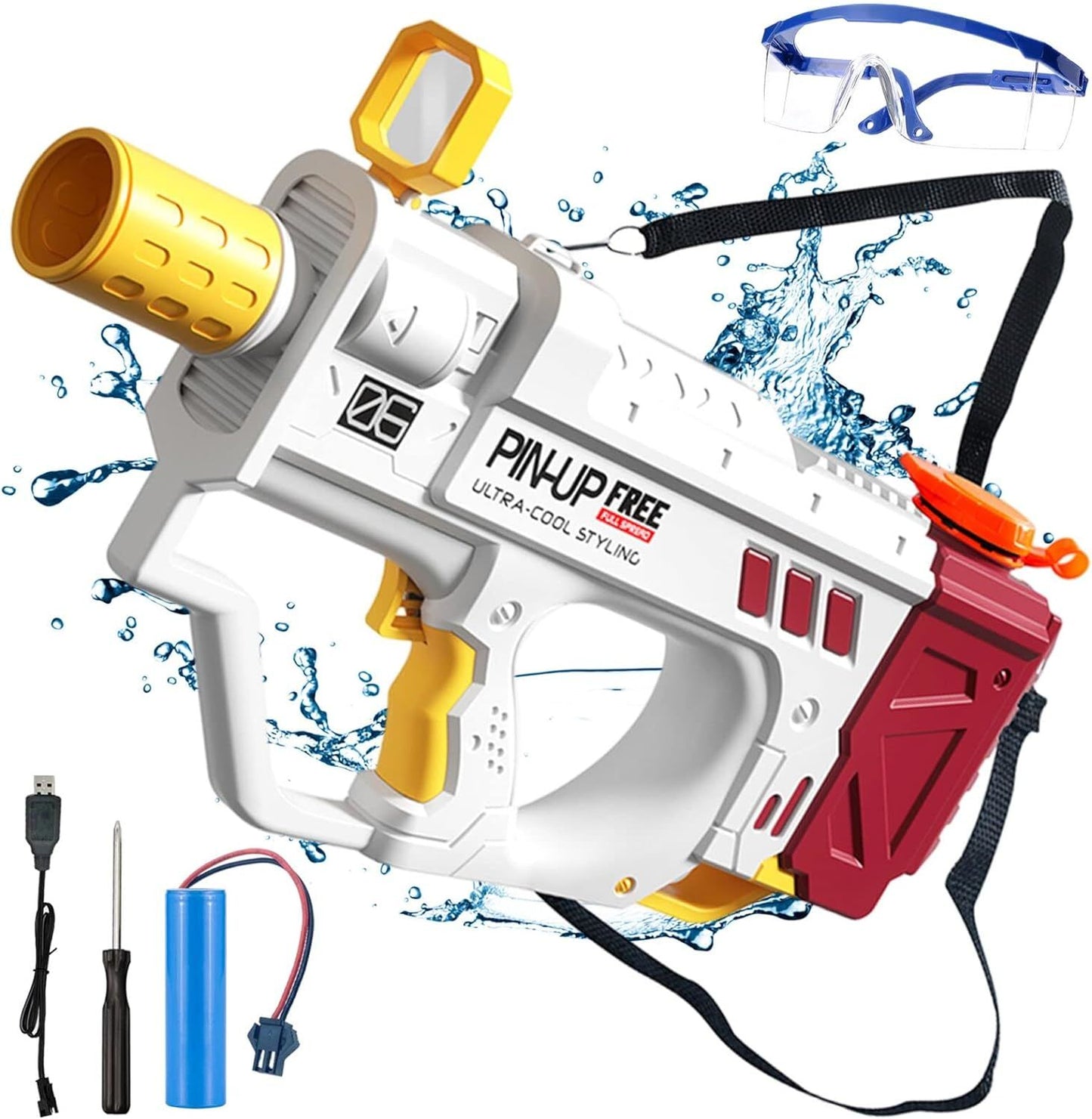 Motorized High Capacity Long Range Squirt Guns