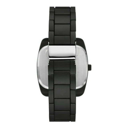 Men's Gift Set; Matte Black Barrel Case Bracelet Watch, Gunmetal Sunray Dial with Layered Bracelets