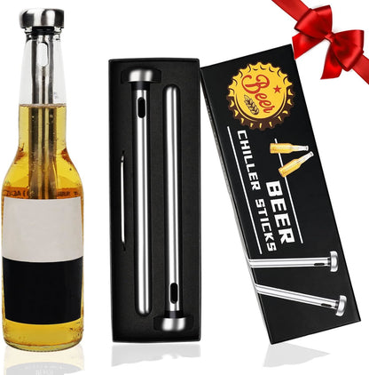 2pc Beer Chiller Sticks with Bottle Opener