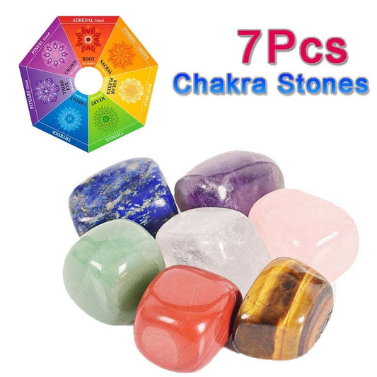 7Pc Natural Chakra Tumbled Stone For Back Pain